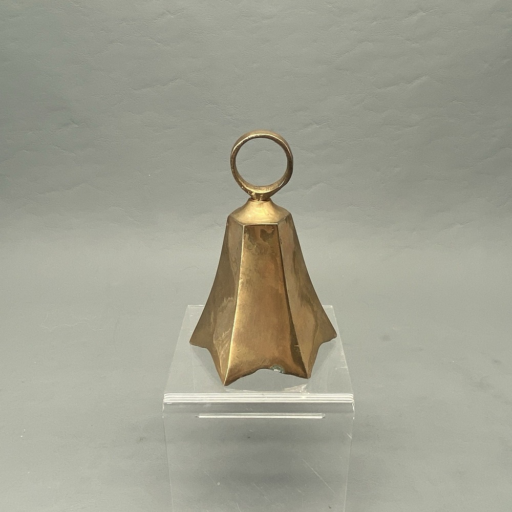 Vintage Solid Brass Star Base Bell Made In India 4.5" Hand Bell